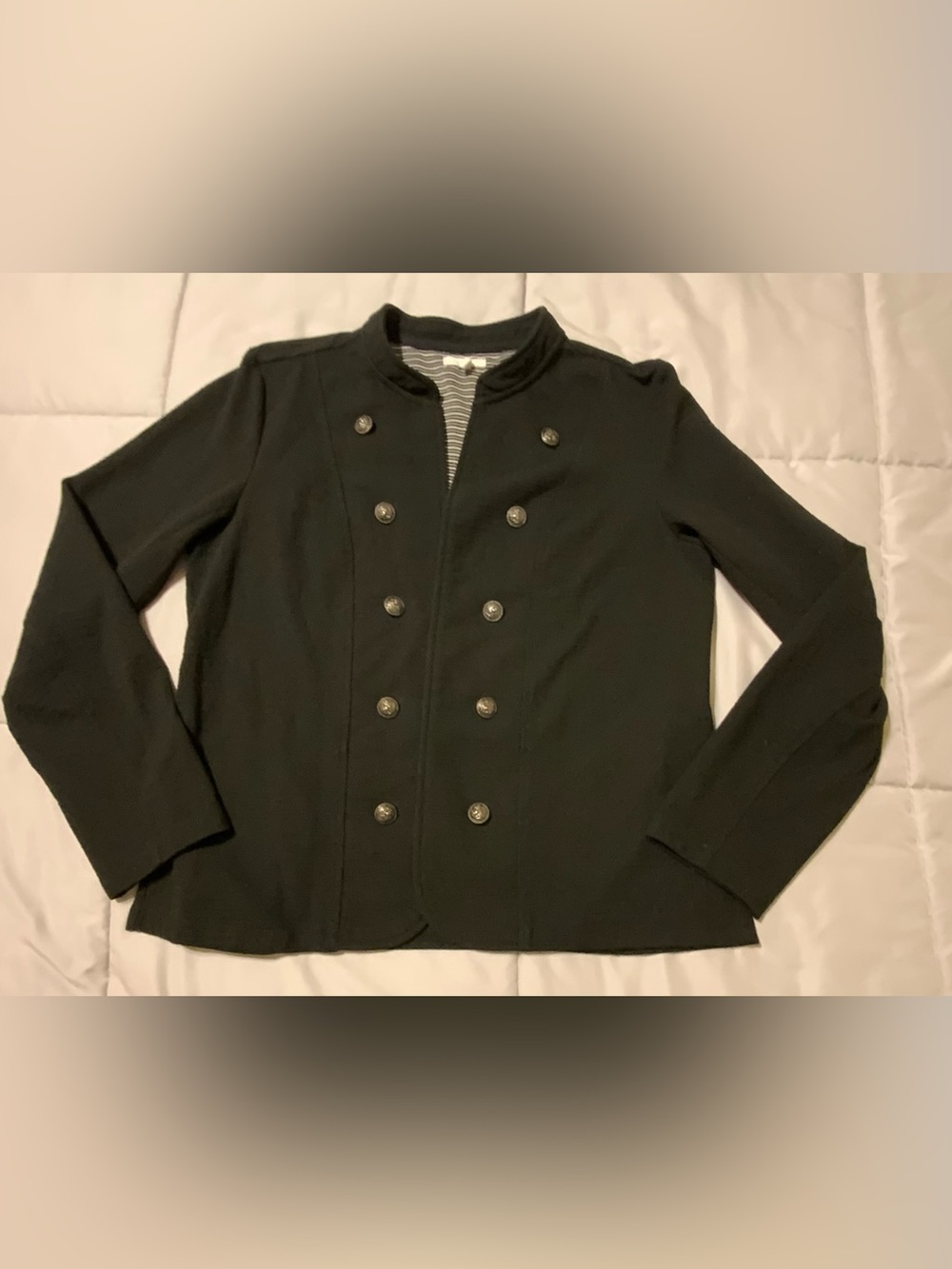 Maurice’s Women’s Black Military Button-Front Jacket Pockets Long Sleeve Size L